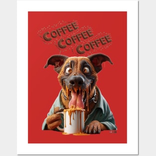 Coffee Coffee Coffee Doggie by focusln Posters and Art